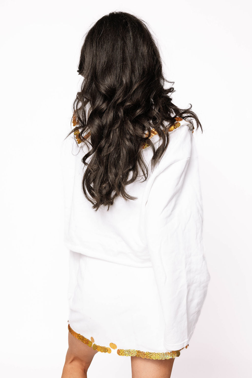 Sample White & Gold Paillette Collar Top/Skort