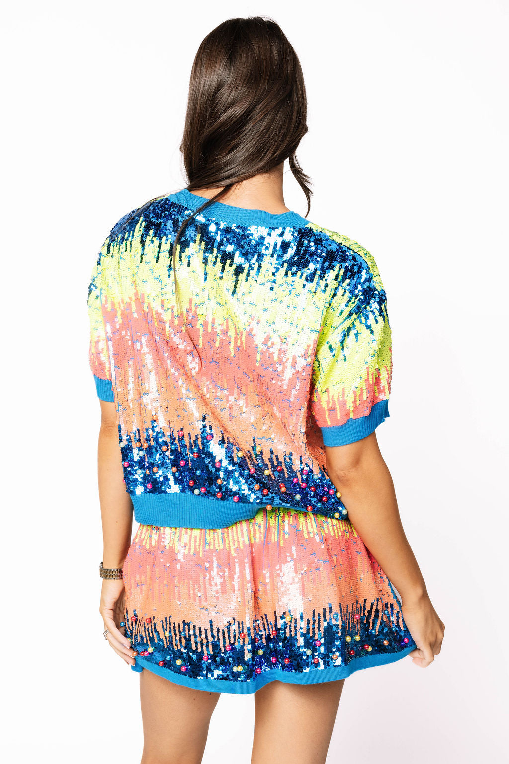 Sample Multi Full Sequin Tie Dye Sweater/Skirt Set