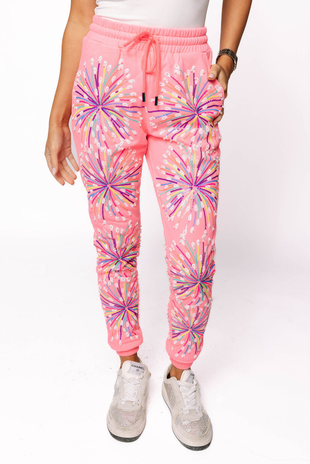 Sample Pink Multi Firework Jogger