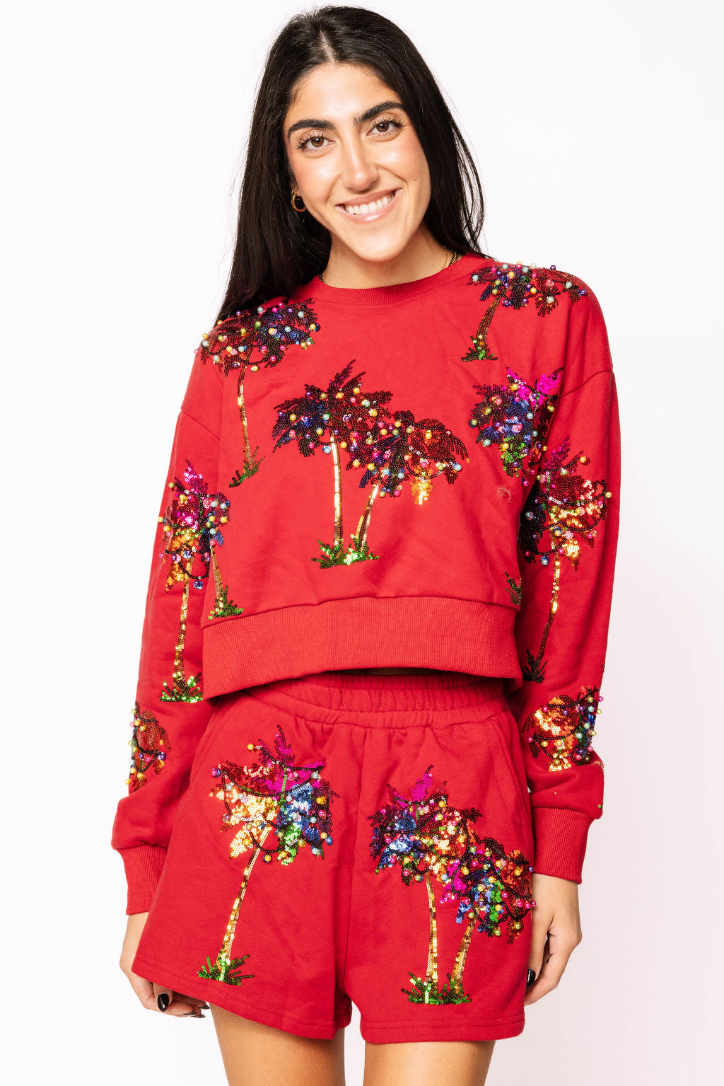 SAMPLE- Red Multi Christmas Light Palm Tree Set