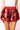 Red & Black Plaid Buffalo Plaid Skirt with Snowflakes & Reindeer