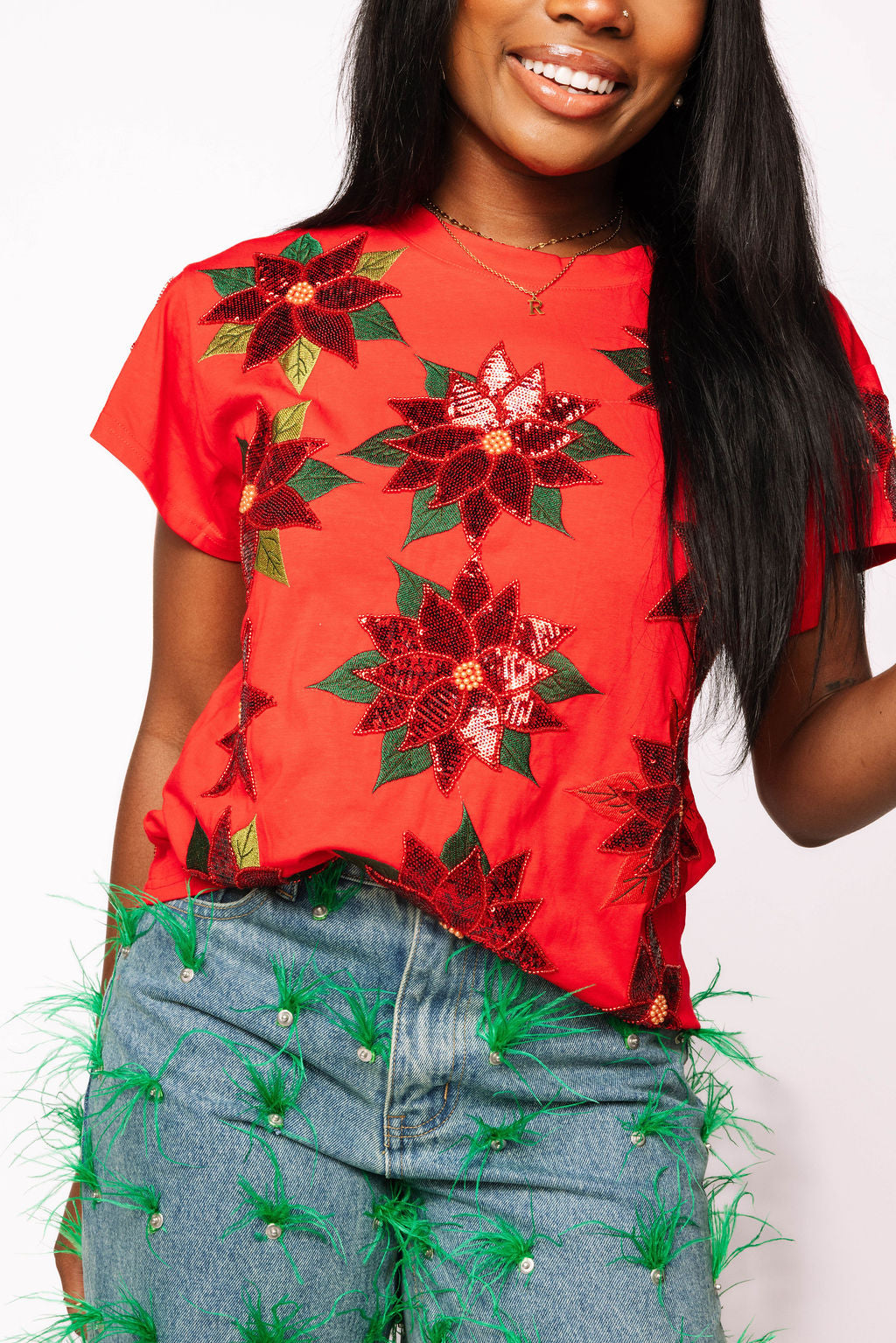 Red Poinsettia Tee