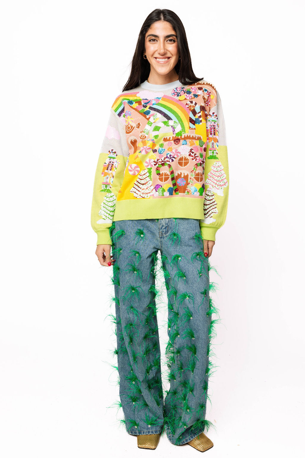 Multi Christmas Candyland Knit Sweater