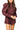 Maroon Rhinestone Long Sleeve Romper
