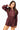 Maroon Rhinestone Long Sleeve Romper