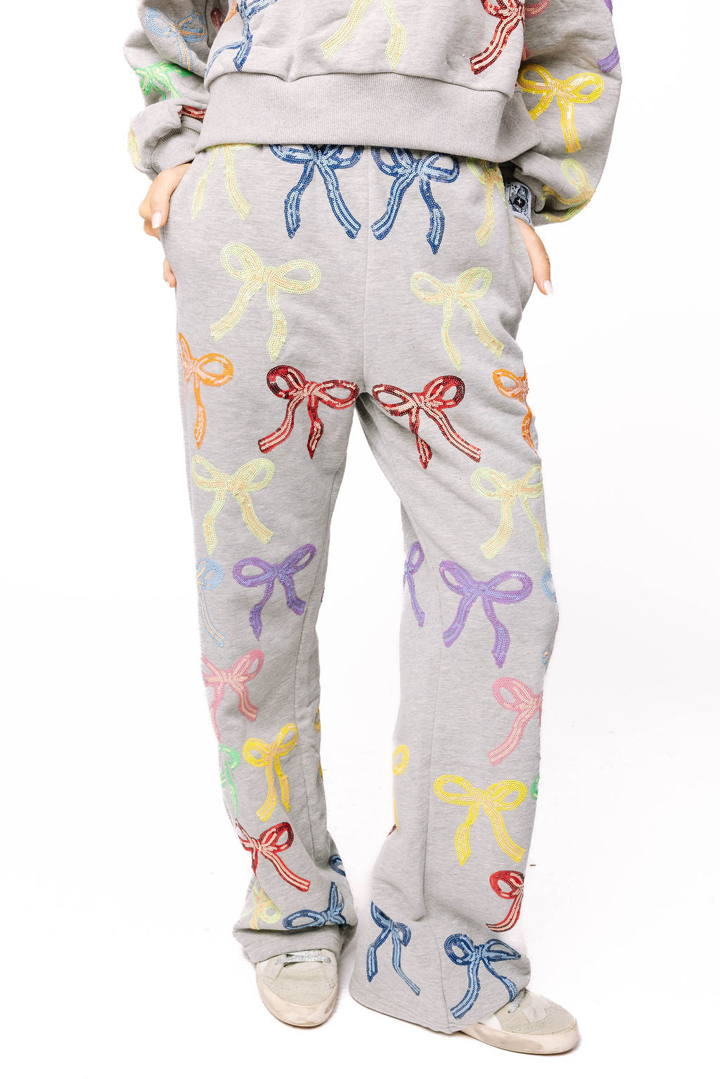 Grey Multi Bow Sweatpant