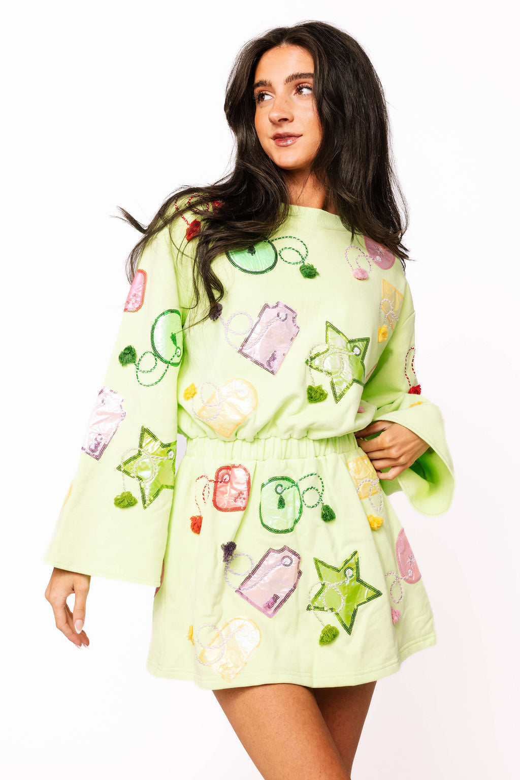 SAMPLE- Pale Green Gift Tags Dress