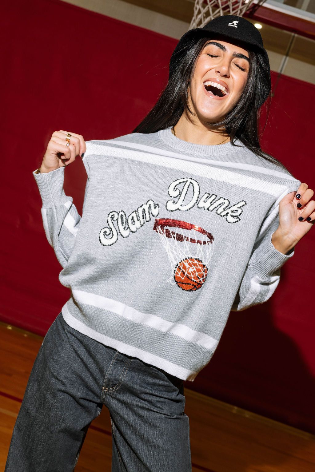 Grey/White Slam Dunk Sweater