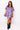 Lavender with Purple Tiger Short Sleeve Denim Dress