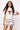 SAMPLE - White, Orange & Black Full Sequin Skinny Stripe Skirt