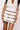SAMPLE - White, Orange & Black Full Sequin Skinny Stripe Skirt