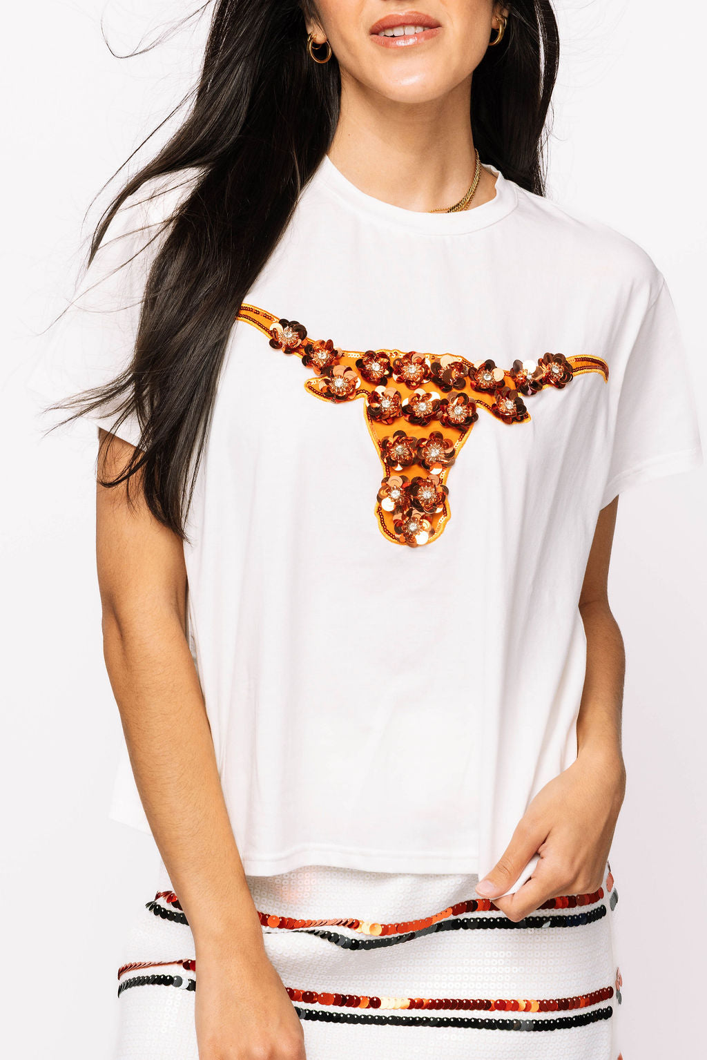 Licensed Texas Sequin Flower Tee