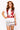 Sample - White, Red & Black Full Sequin Skinny Stripe Skirt