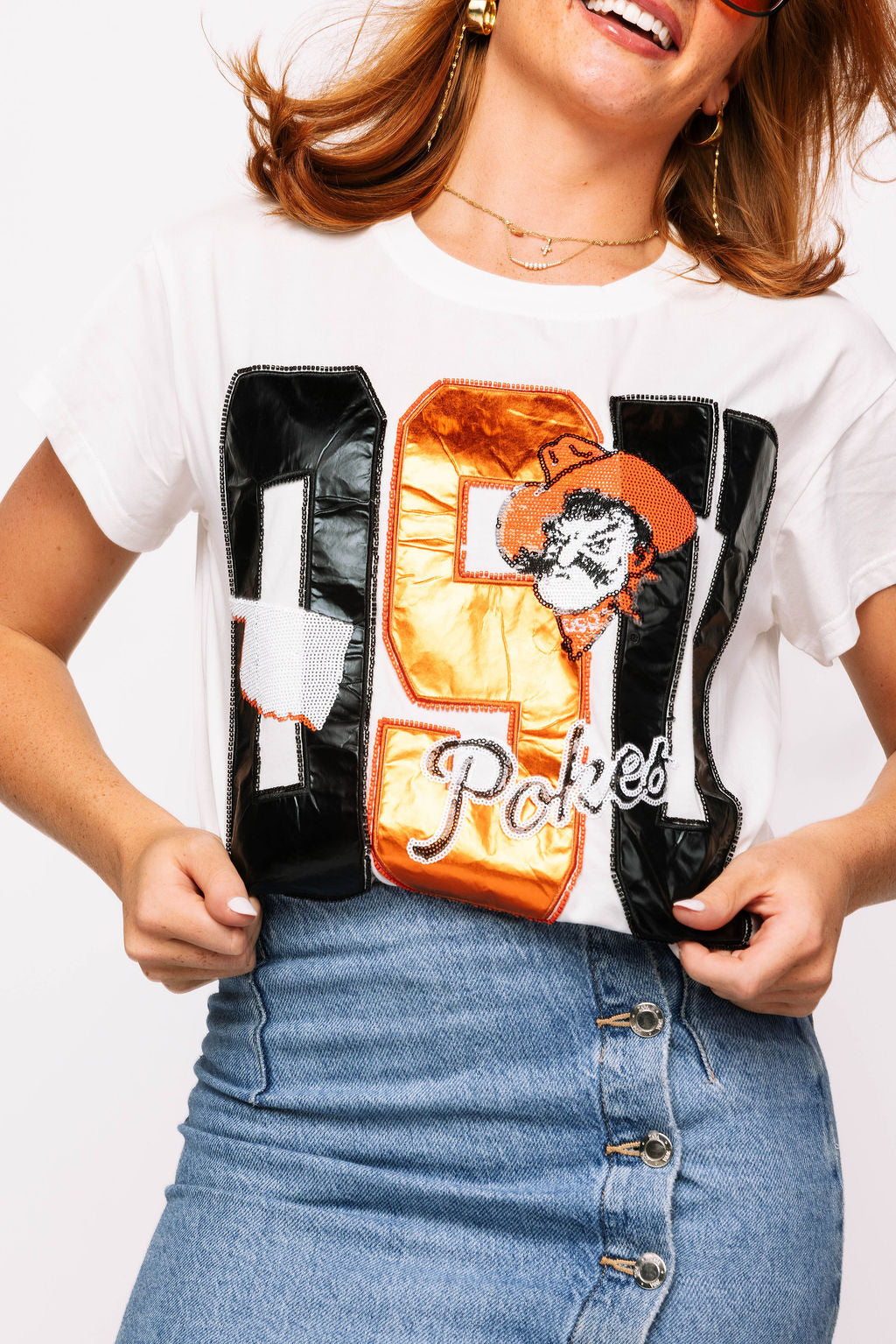 Licensed OSU Metallic Word with Icons Tee