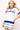 SAMPLE - White, Royal & Silver Full Sequin Skinny Stripe Skirt