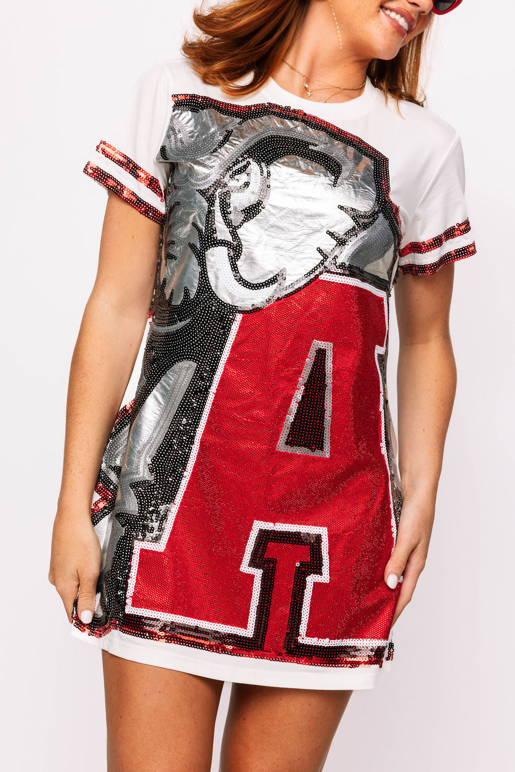 Licensed Alabama Oversized Mascot Tee Dress Queen of Sparkles Licensed Alabama Oversized Mascot Tee Dress Queen of Sparkles
