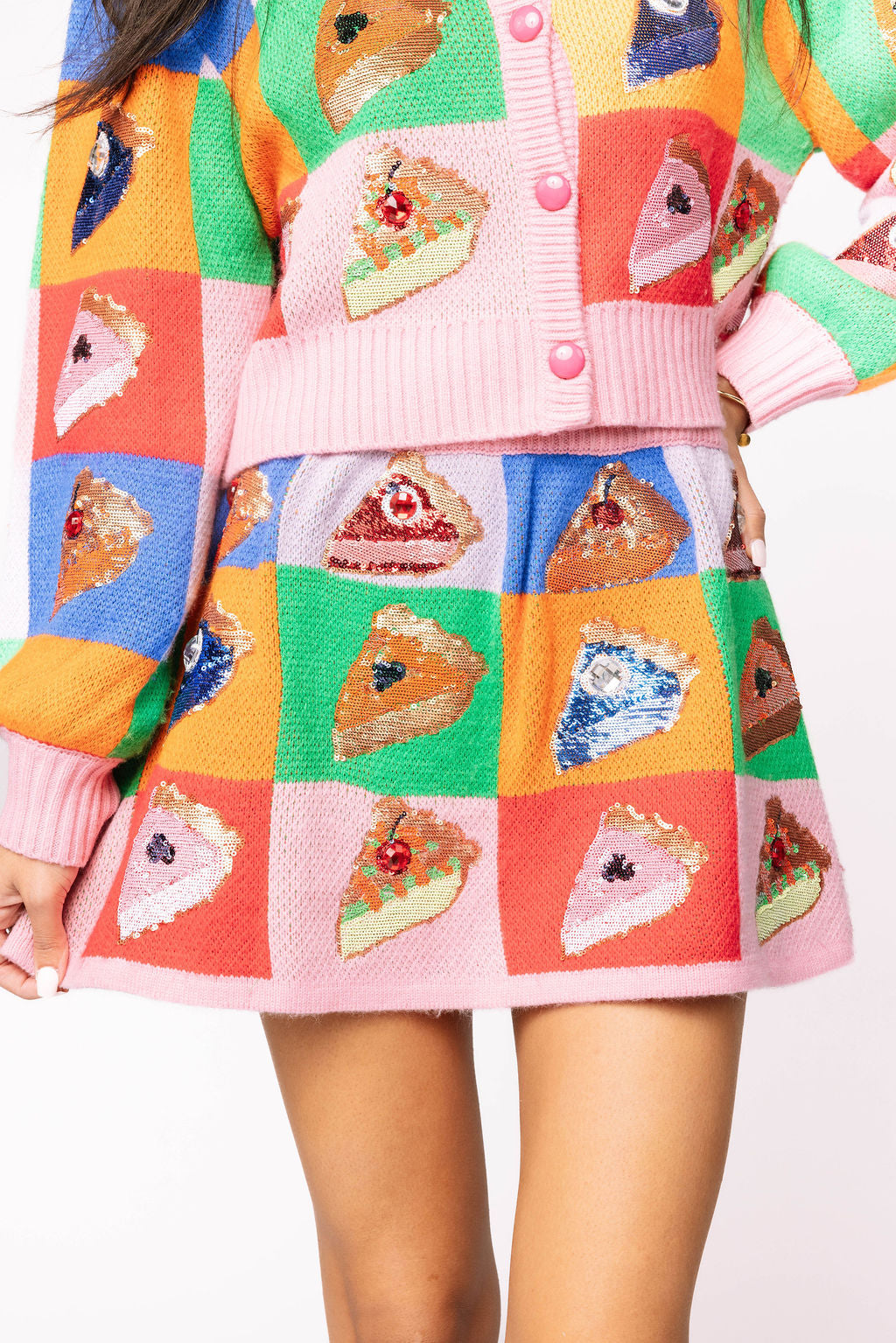 Rainbow Colorblock Piece of Pie Skirt
