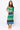 SAMPLE - Green & Blue Colorblock Football Icon Knit Midi Dress