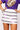 SAMPLE - White Purple & Silver Full Sequin Skinny Stripe Skirt