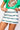 SAMPLE - White Green & Powder Blue Full Sequin Skinny Stripe Skirt
