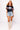 SAMPLE - Navy & Powder Blue Full Sequin Football Striped SS Sweater