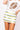 SAMPLE - White, Powder Blue & Yellow Full Sequin Skinny Stripe Skirt