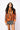 SAMPLE - Orange & Black Sequin Striped LS Button Down