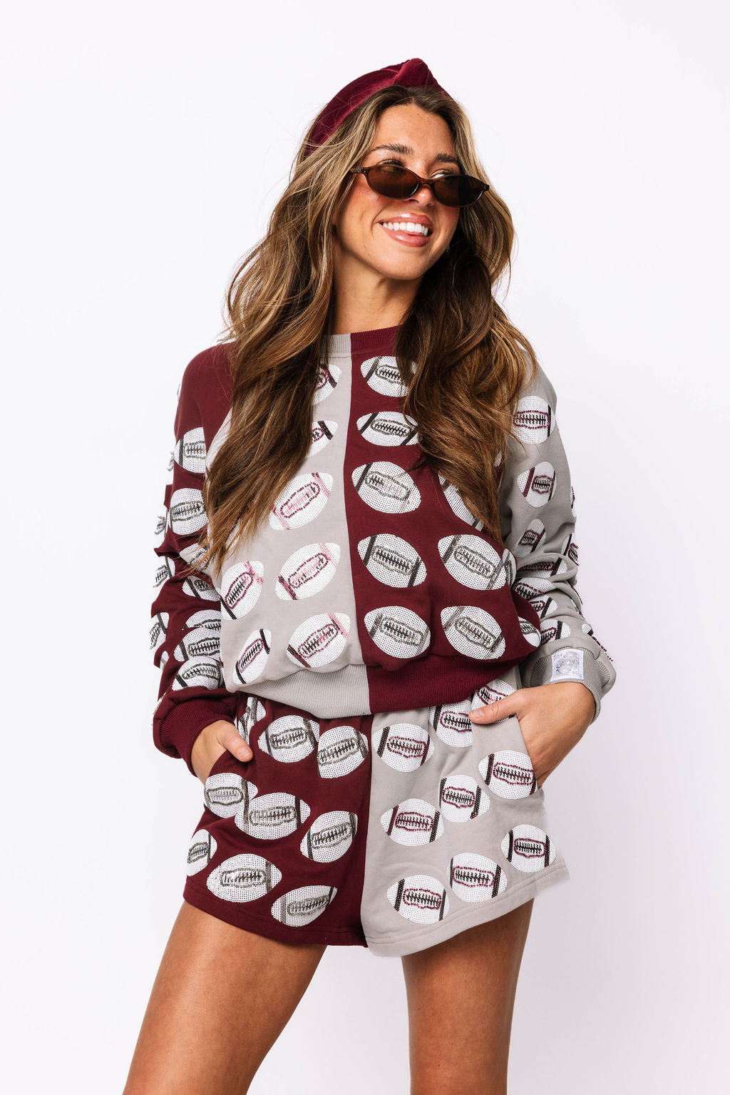 SAMPLE - Maroon & Grey Colorblock Football Set