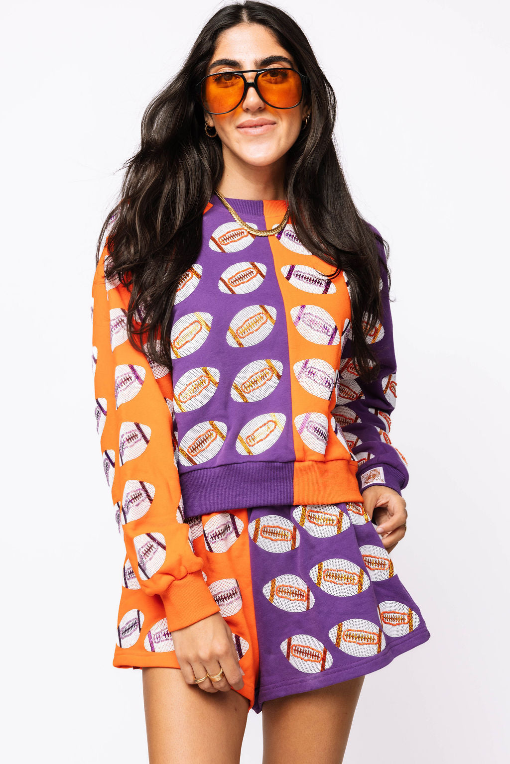 SAMPLE - Purple & Orange Colorblock Football Set