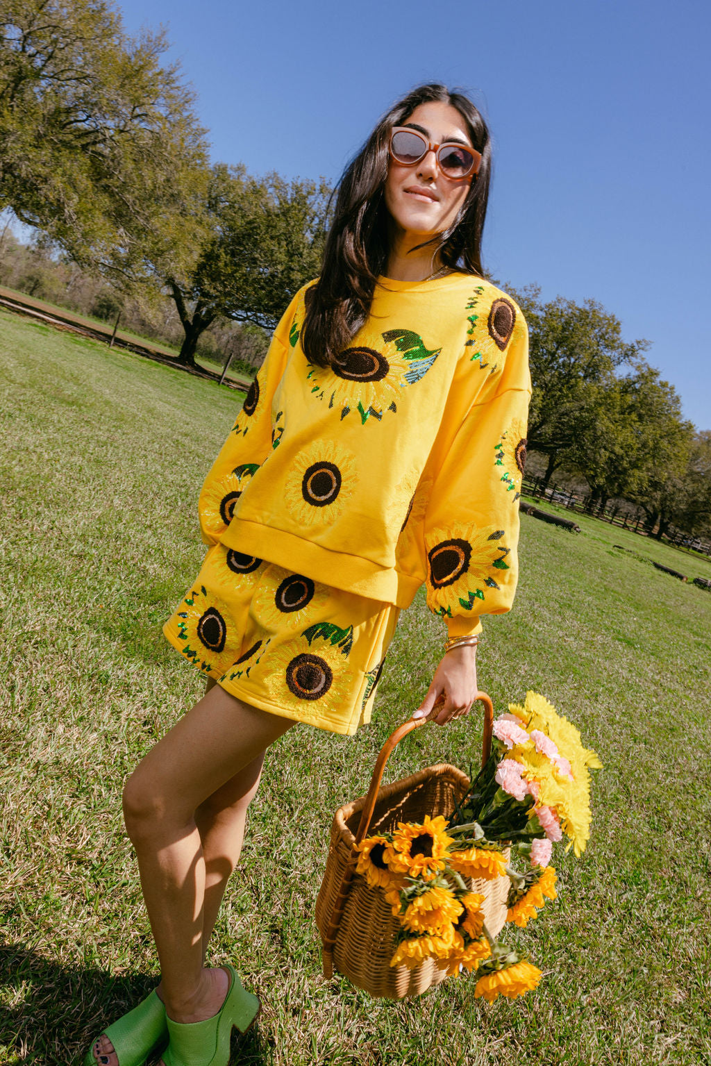 Yellow sales sunflower sweatshirt