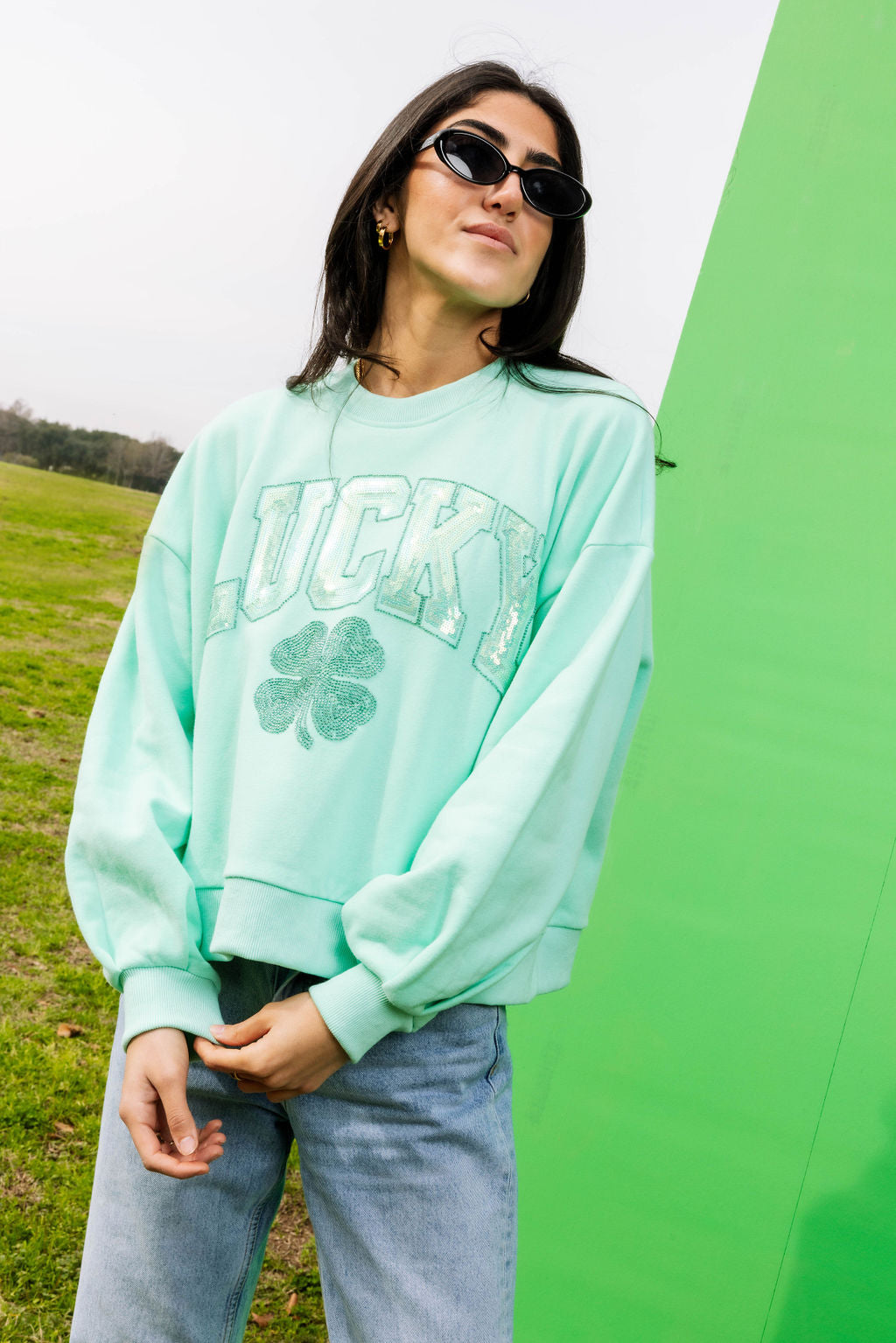 Light Green 'Lucky" Sweatshirt