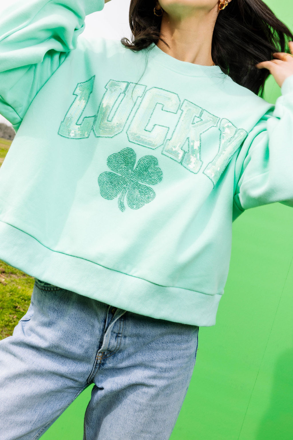 Light Green 'Lucky" Sweatshirt