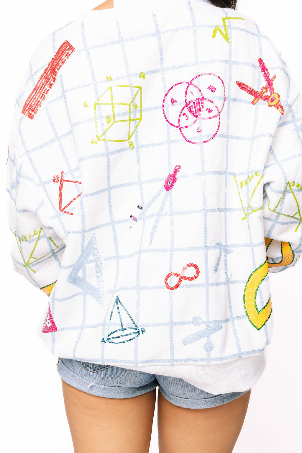 SAMPLE -  White Graph Paper & Math Supplies Sweatshirt