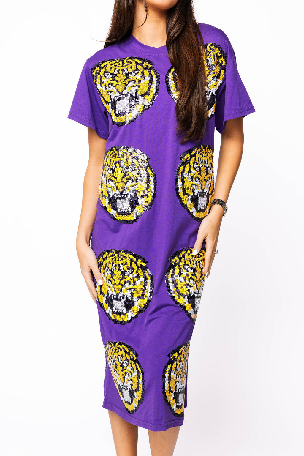 lsu t shirt dress LSU SIDELINE T-SHIRT DRESS SM / N/A