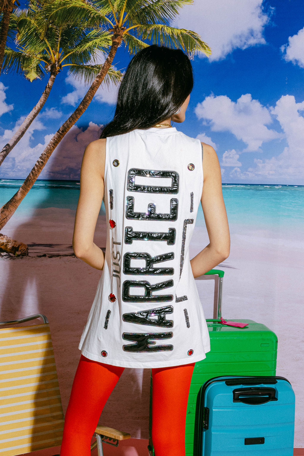 White Just Married Tank Dress