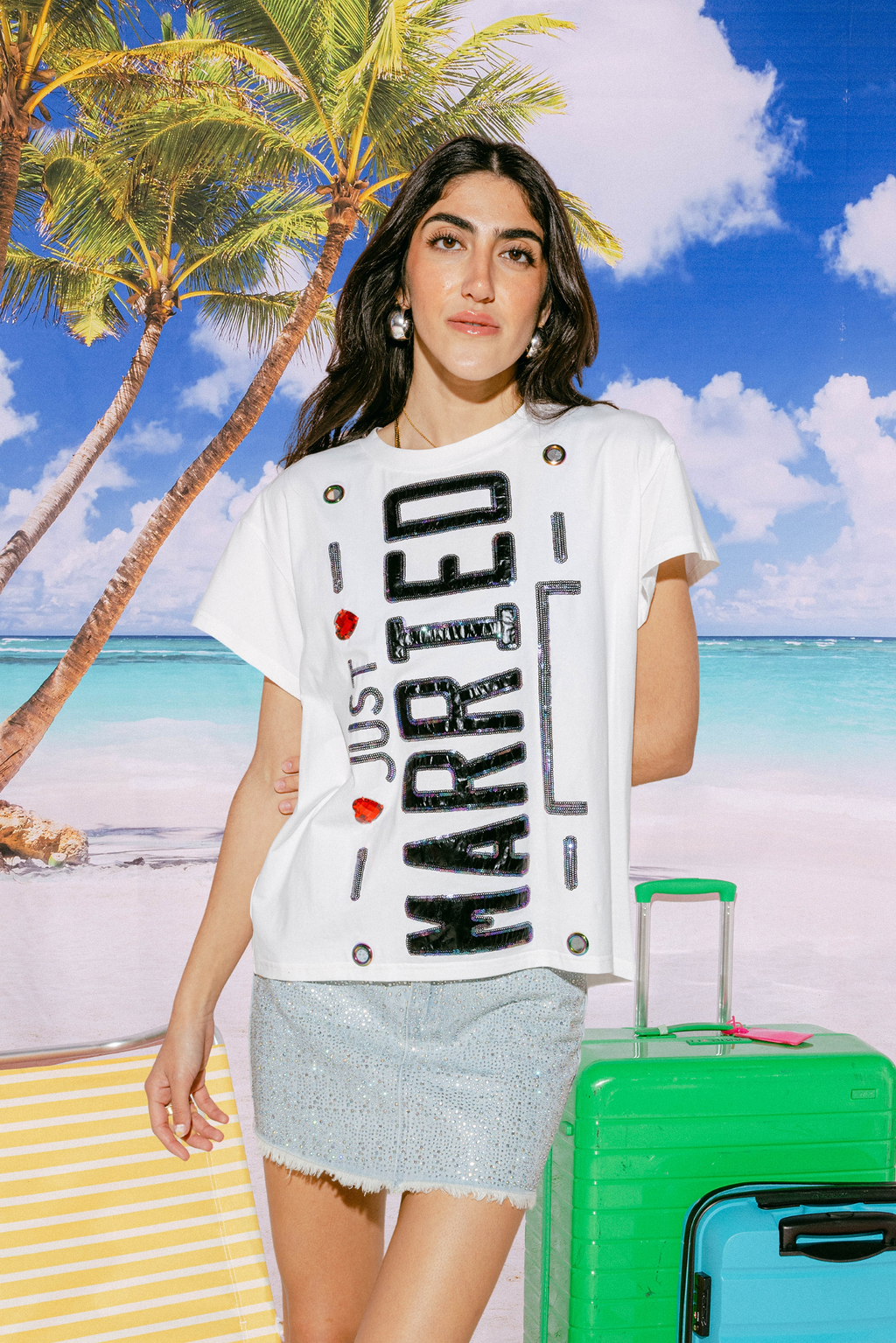 White Just Married Tee