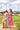 Blue & Red Colorblock USA Food Picnic Cotton Midi Tank Dress