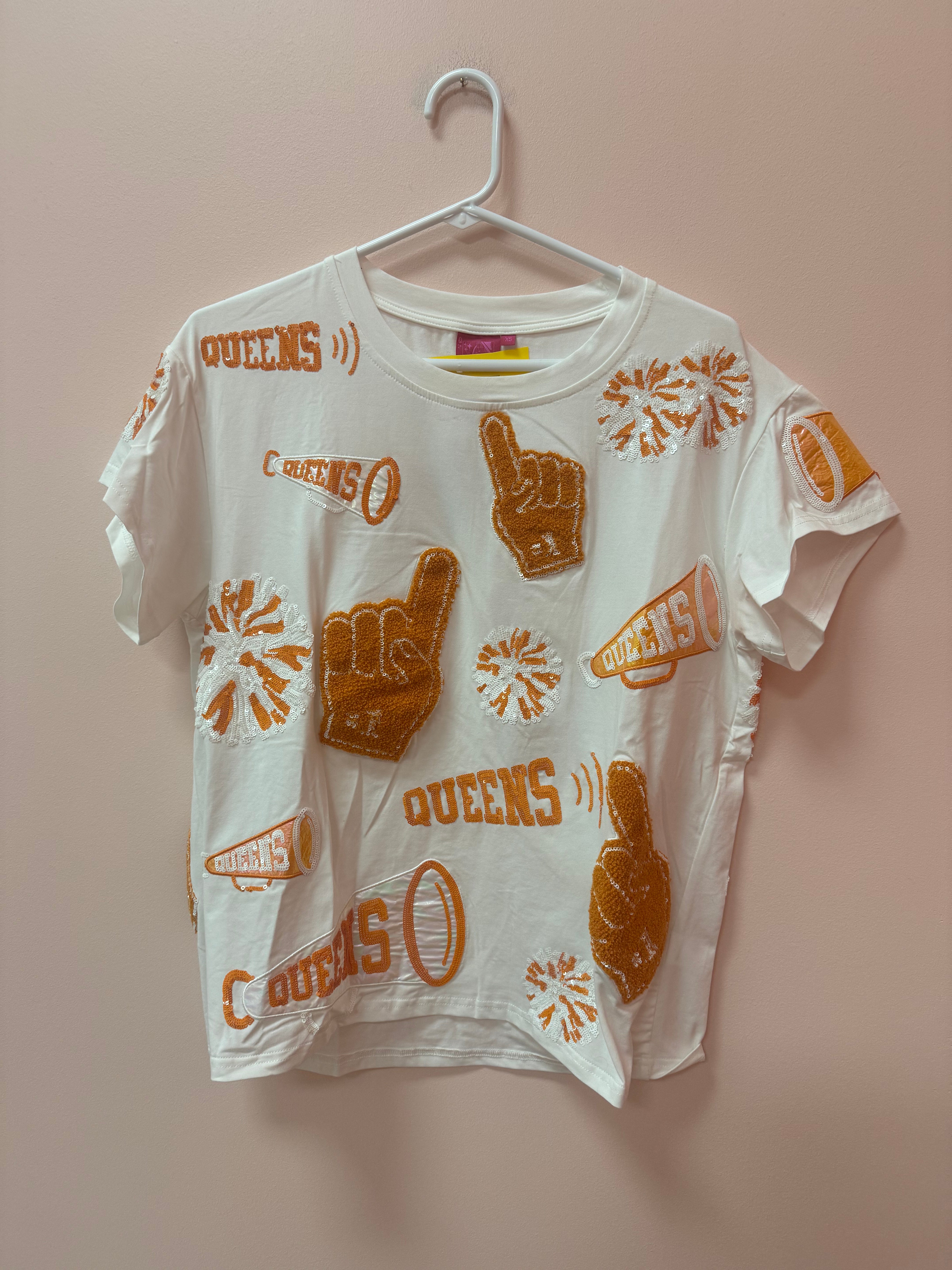 SAMPLE- WHITE & ORANGE CHEERS ICON TEE