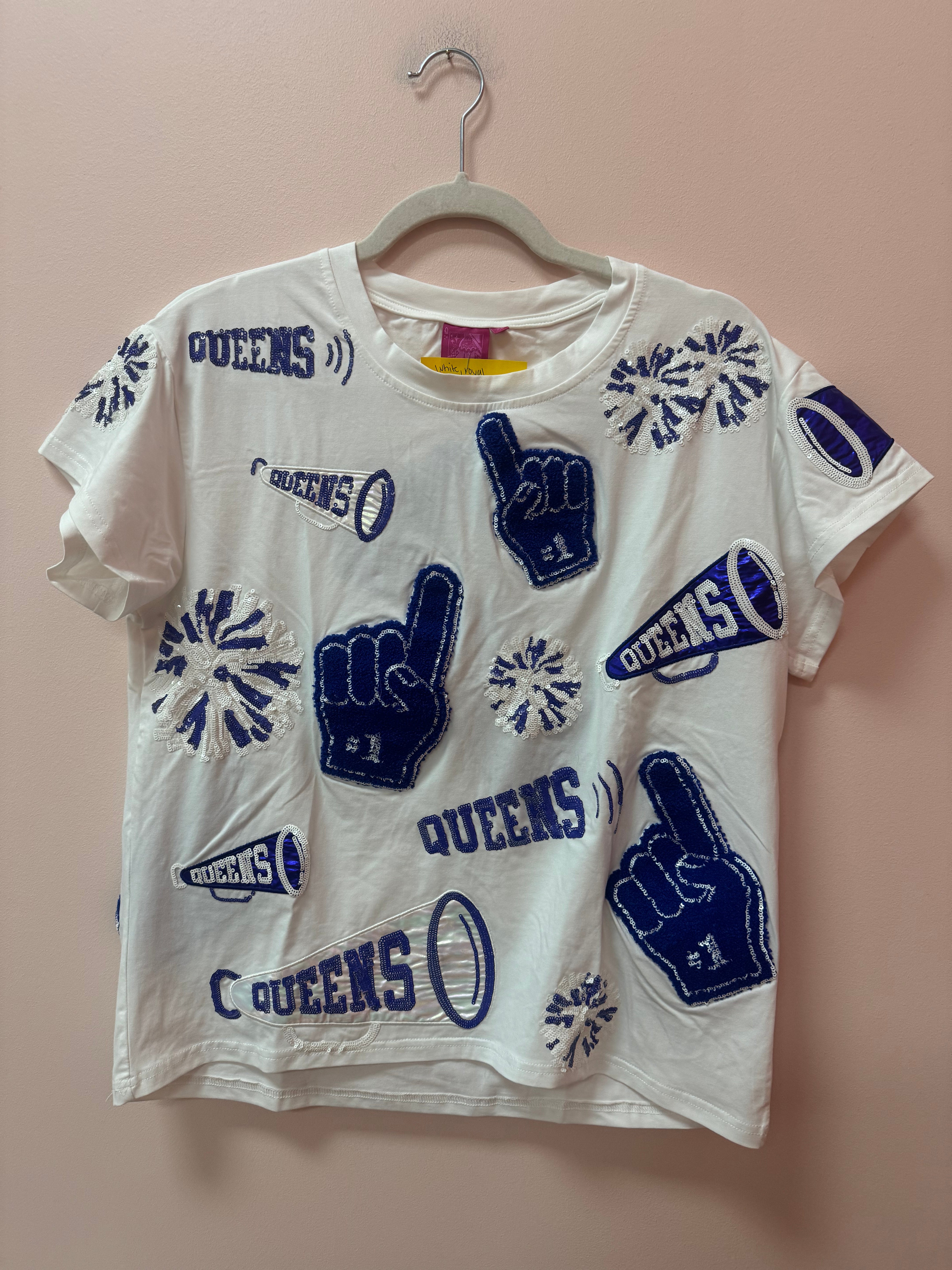 SAMPLE- WHITE & ROYAL CHEERS ICON TEE