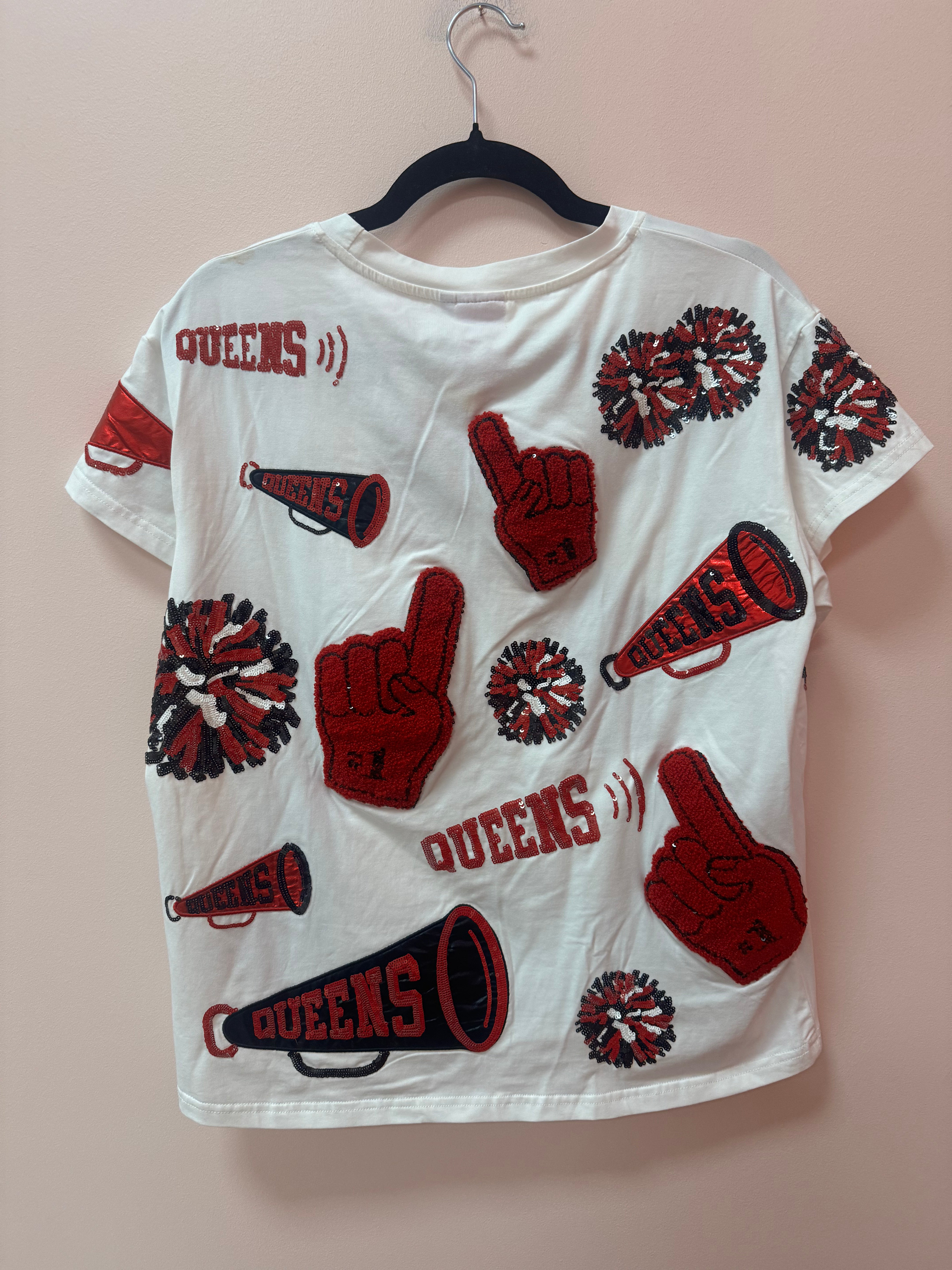 SAMPLE- WHITE, BLACK & RED CHEERS ICON TEE