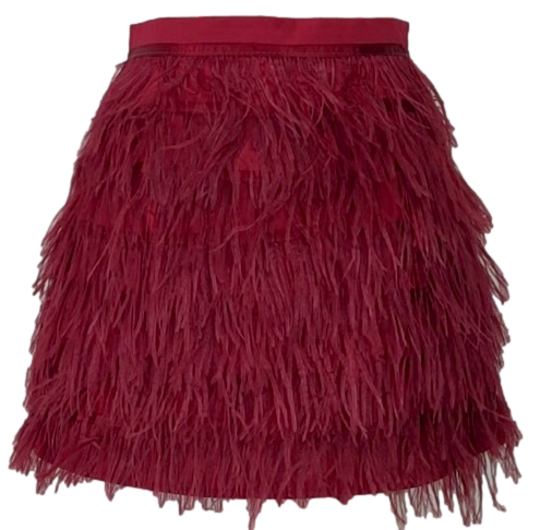 Queen of Sparkles Maroon Feather Skirt