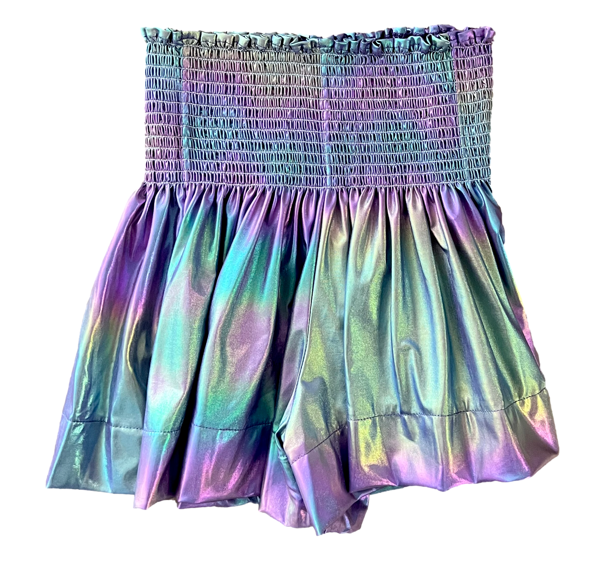 Purple Iridescent Swing Shorts