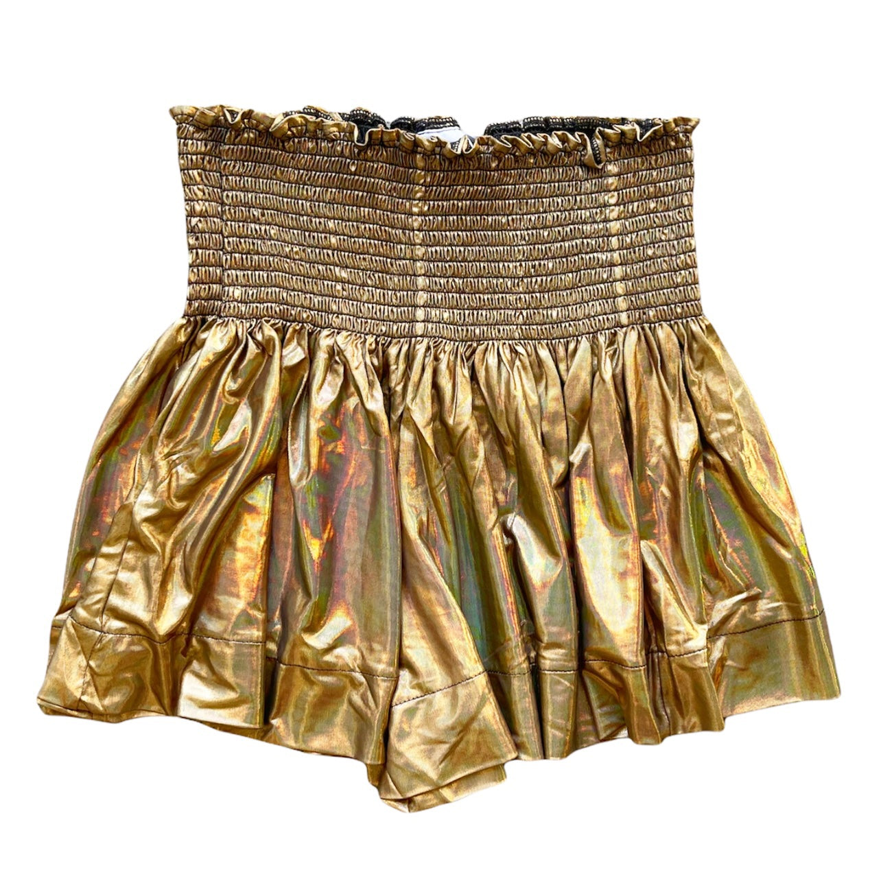 Gold Holographic Swing Shorts