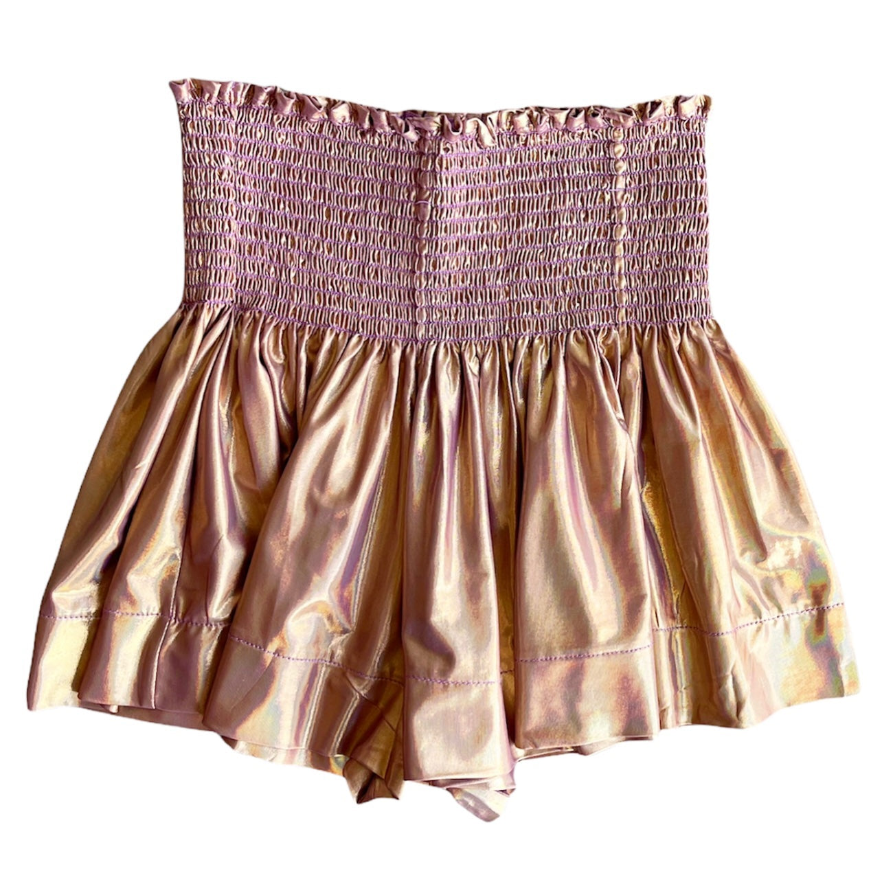 Copper Holographic Swing Short