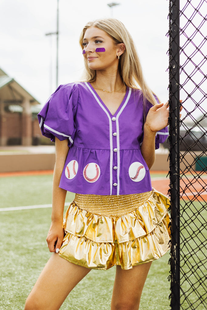 White Baseball Jersey Queen of Sparkles Dress – Chérie Lane