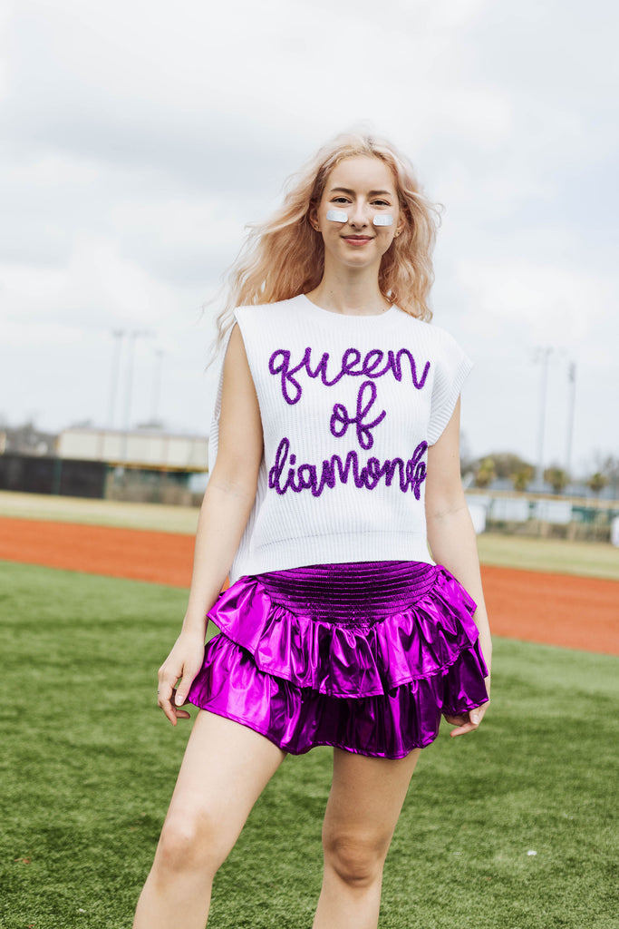 White Baseball Jersey Queen of Sparkles Dress – Chérie Lane