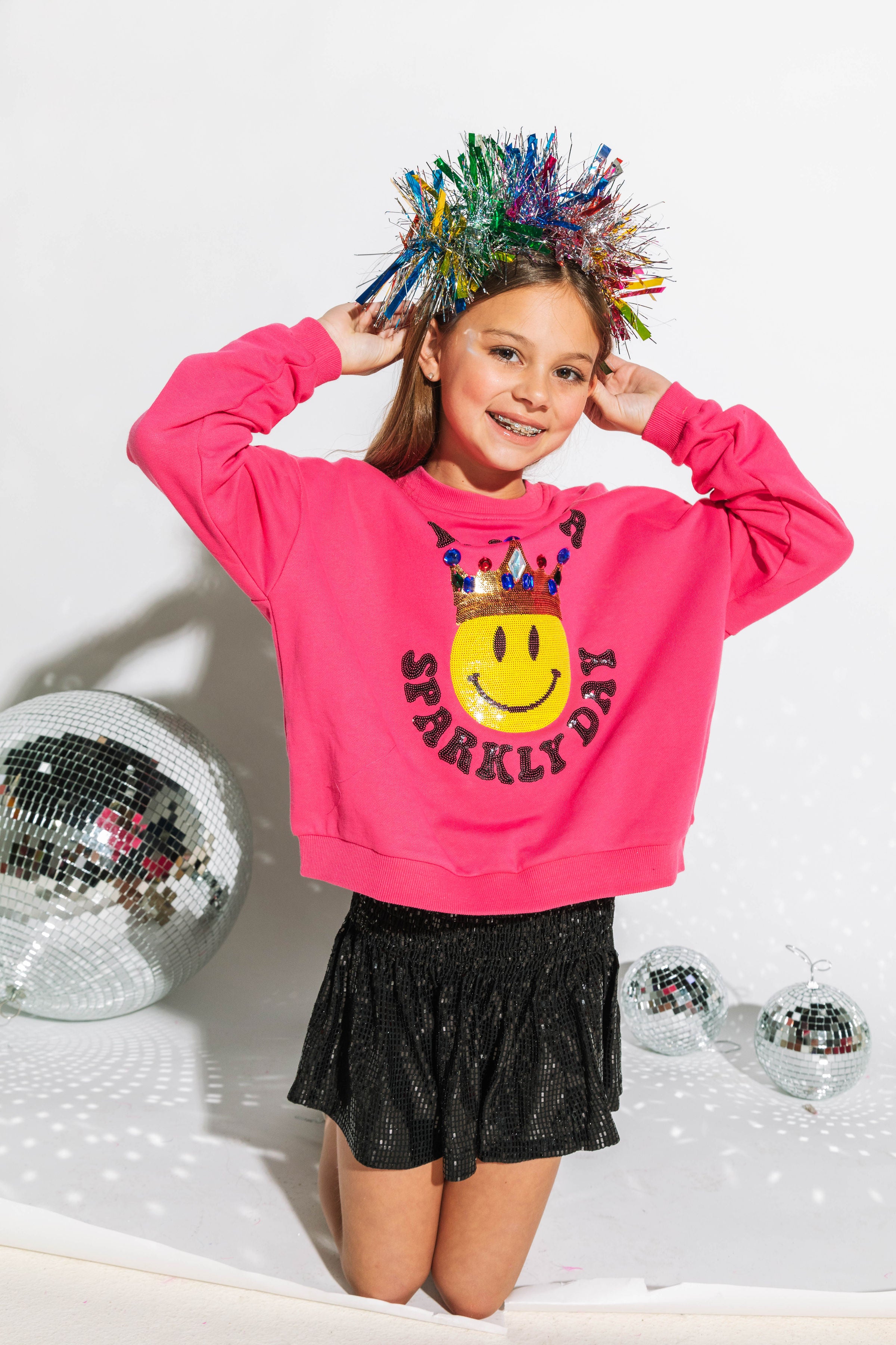 Kids Black Disco Swing Shorts