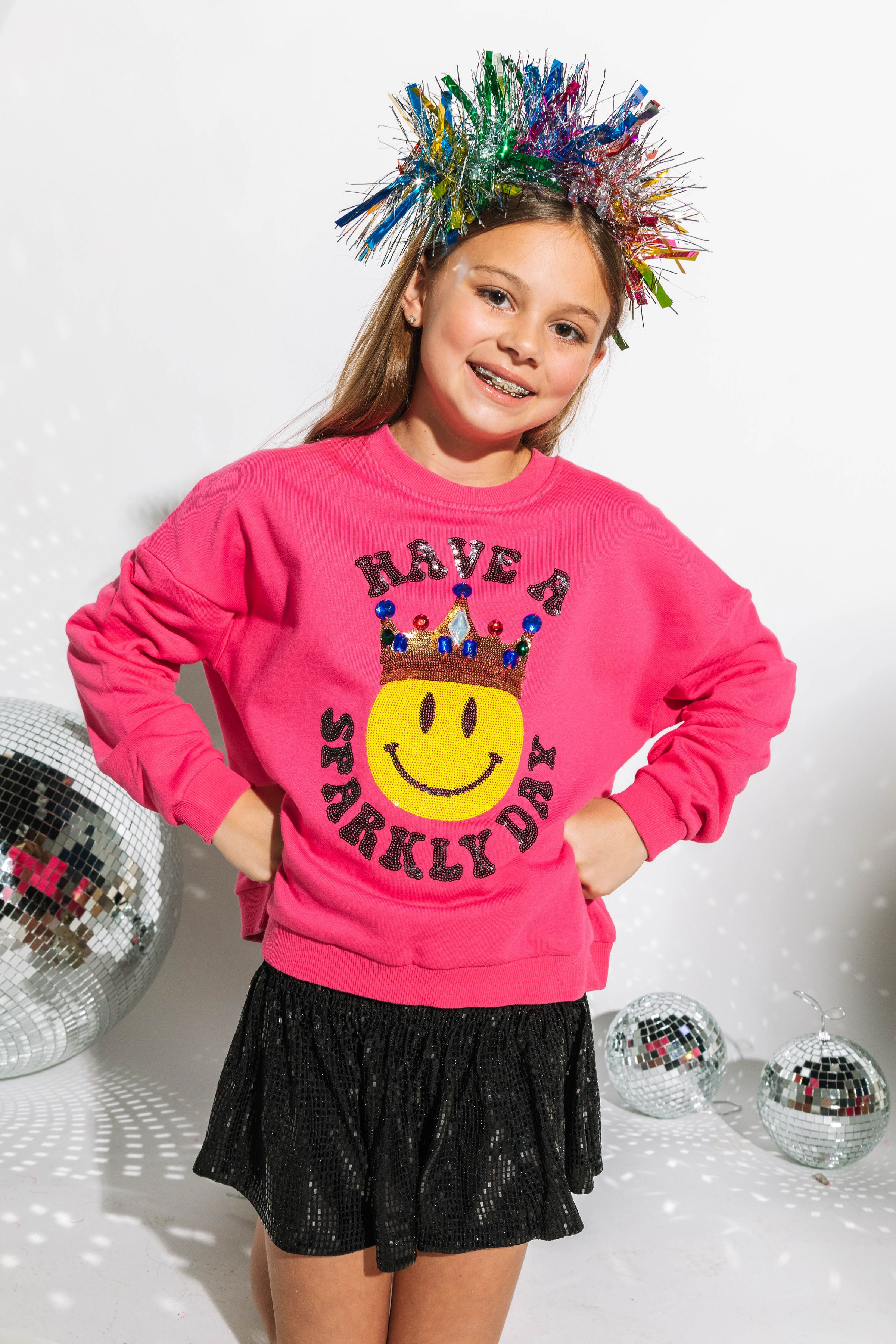 Kids Black Disco Swing Shorts